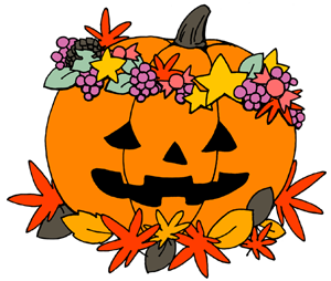 無料 ハロウィンイラストフリー素材 かぼちゃに花冠