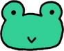 蛙のキャラクターミニイラストフリー素材 カエル