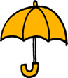傘のミニイラストフリー素材黄色