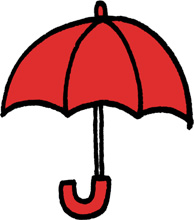 傘のミニイラストフリー素材赤