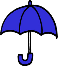 傘のミニイラストフリー素材青