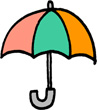 傘のミニイラストフリー素材パステルカラー