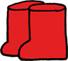 長靴のイラストフリー素材 赤