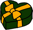 ハートのプレゼントボックス クリスマス バレンタインデー 緑