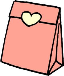 プレゼントバッグ（プレゼントボックス）袋のイラストフリー素材 ピンク