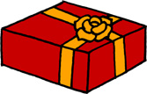 プレゼントボックスお花のリボンイラストフリー素材 赤