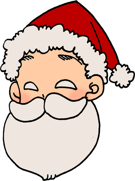 サンタクロースの顔のイラストフリー素材 クリスマス