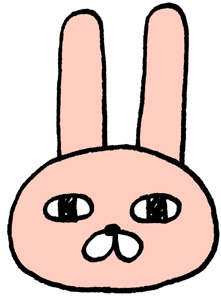 ジト目のウサギのおキャラクターイラスト素材