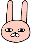 ジト目のウサギのおキャラクターミニイラスト素材