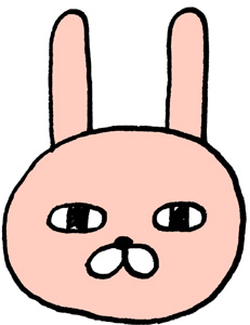 ジト目のウサギのおキャラクターイラスト素材