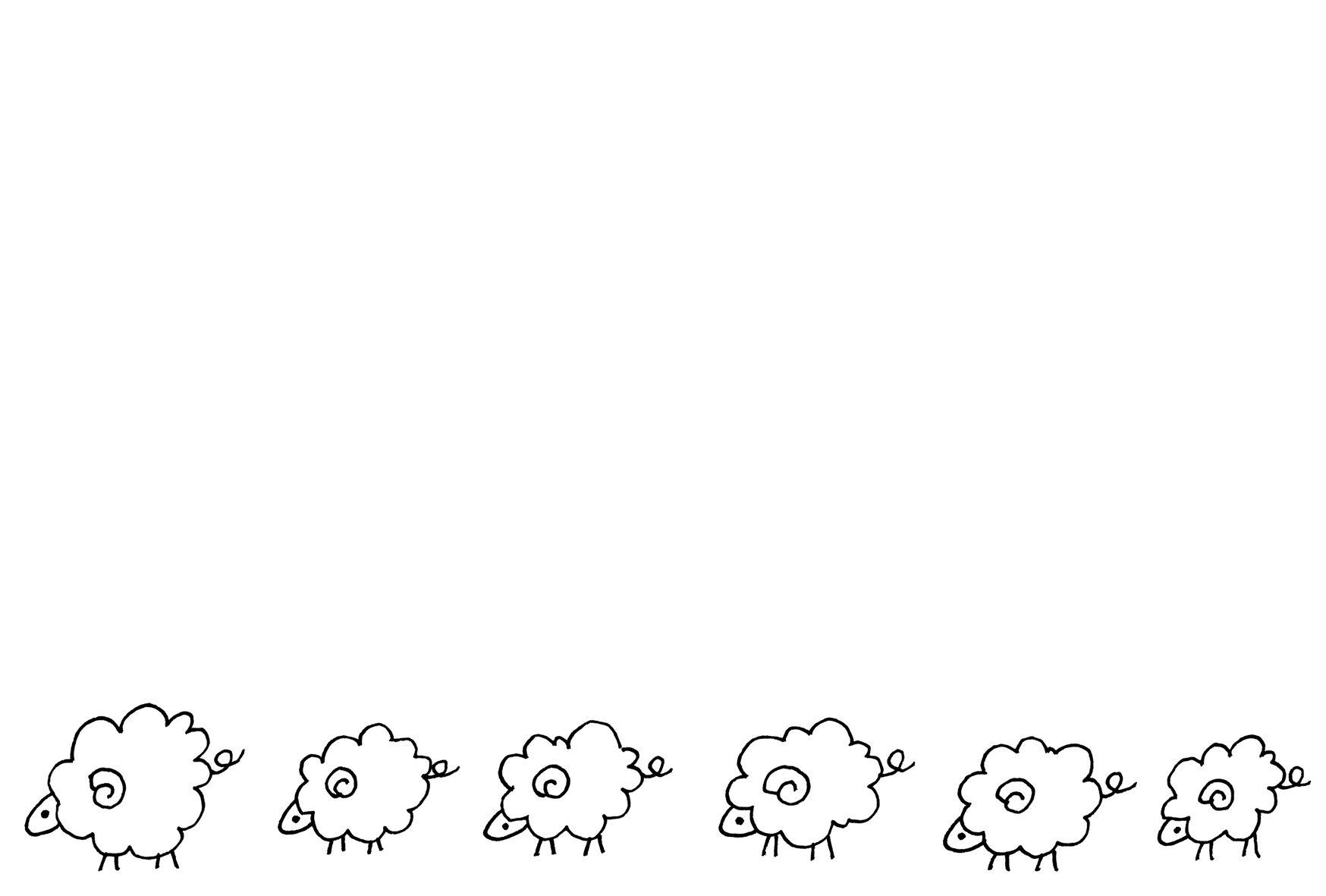 シンプル羊のイラスト年賀状 メッセージスペース