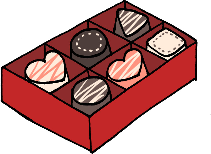 チョコレートセットのイラスト無料素材 バレンタイン